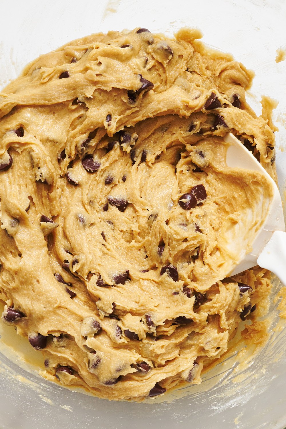 the blondie batter in a glass bowl. 