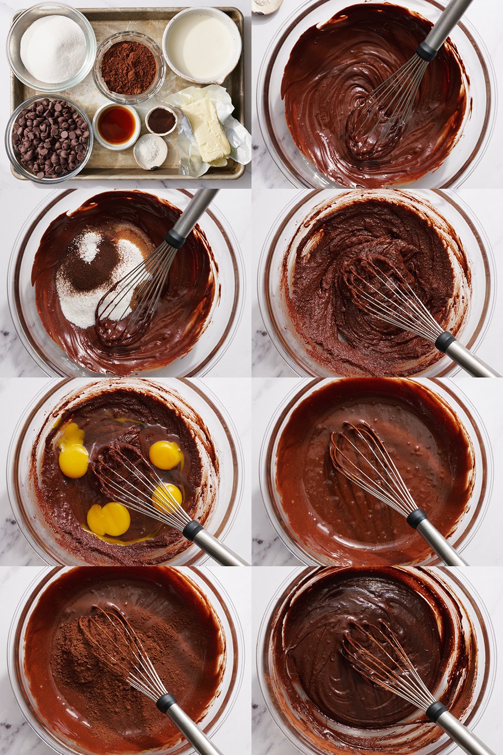 collage showing step-by-step how to make this cake.
