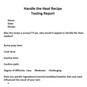 HTH's recipe testing report.