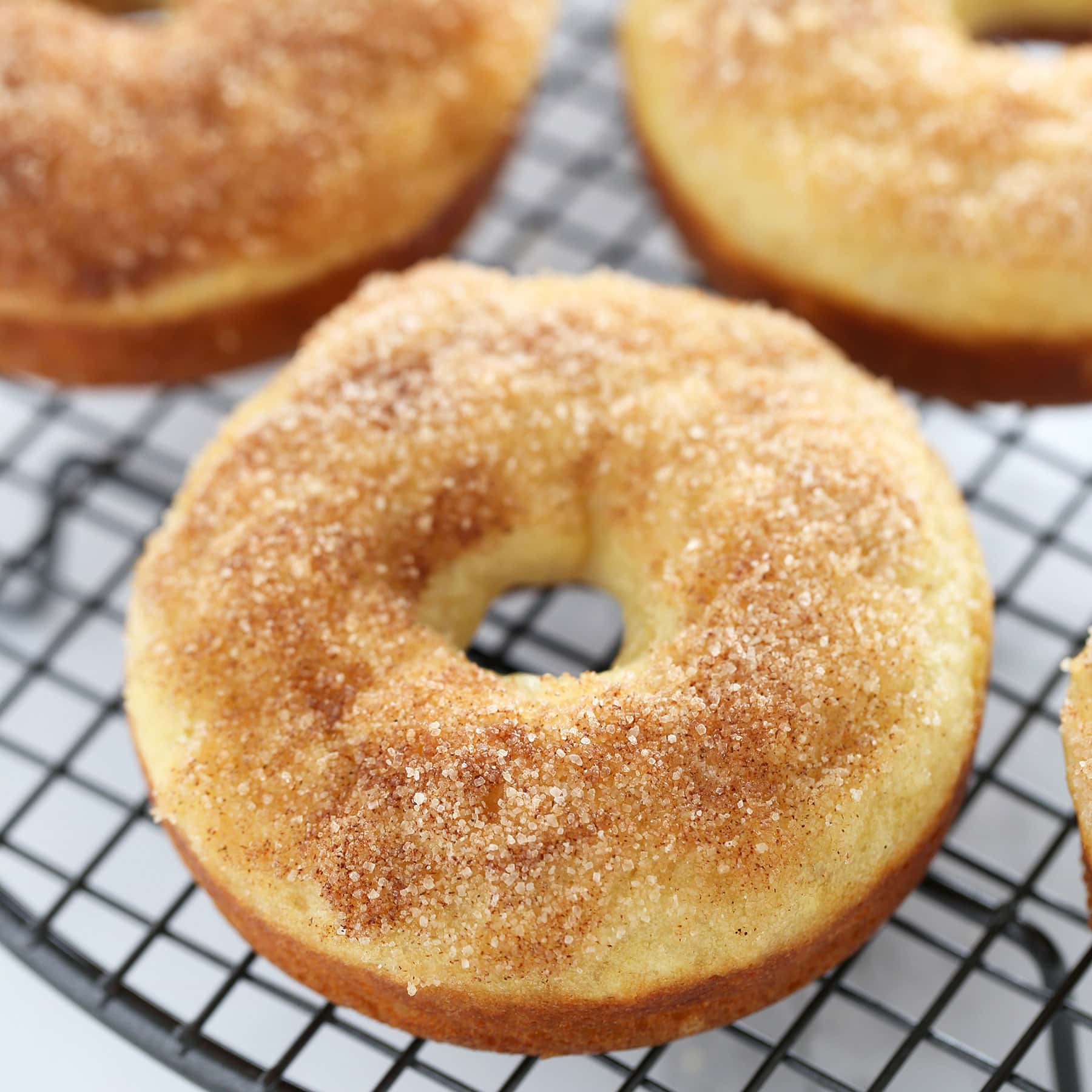 Maple Cinnamon Sugar Baked Donuts
