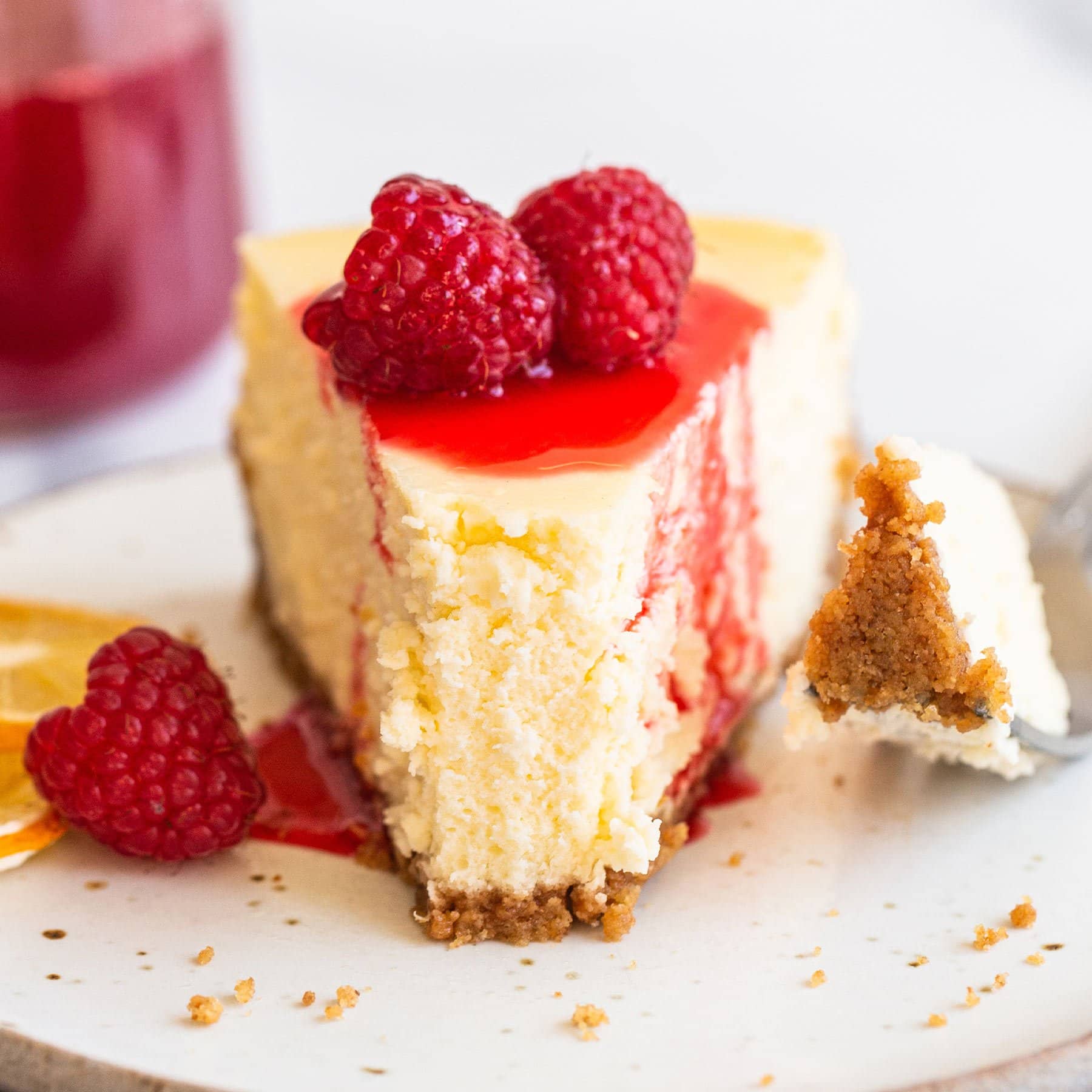 bite taken out of easy homemadecheesecake recipe