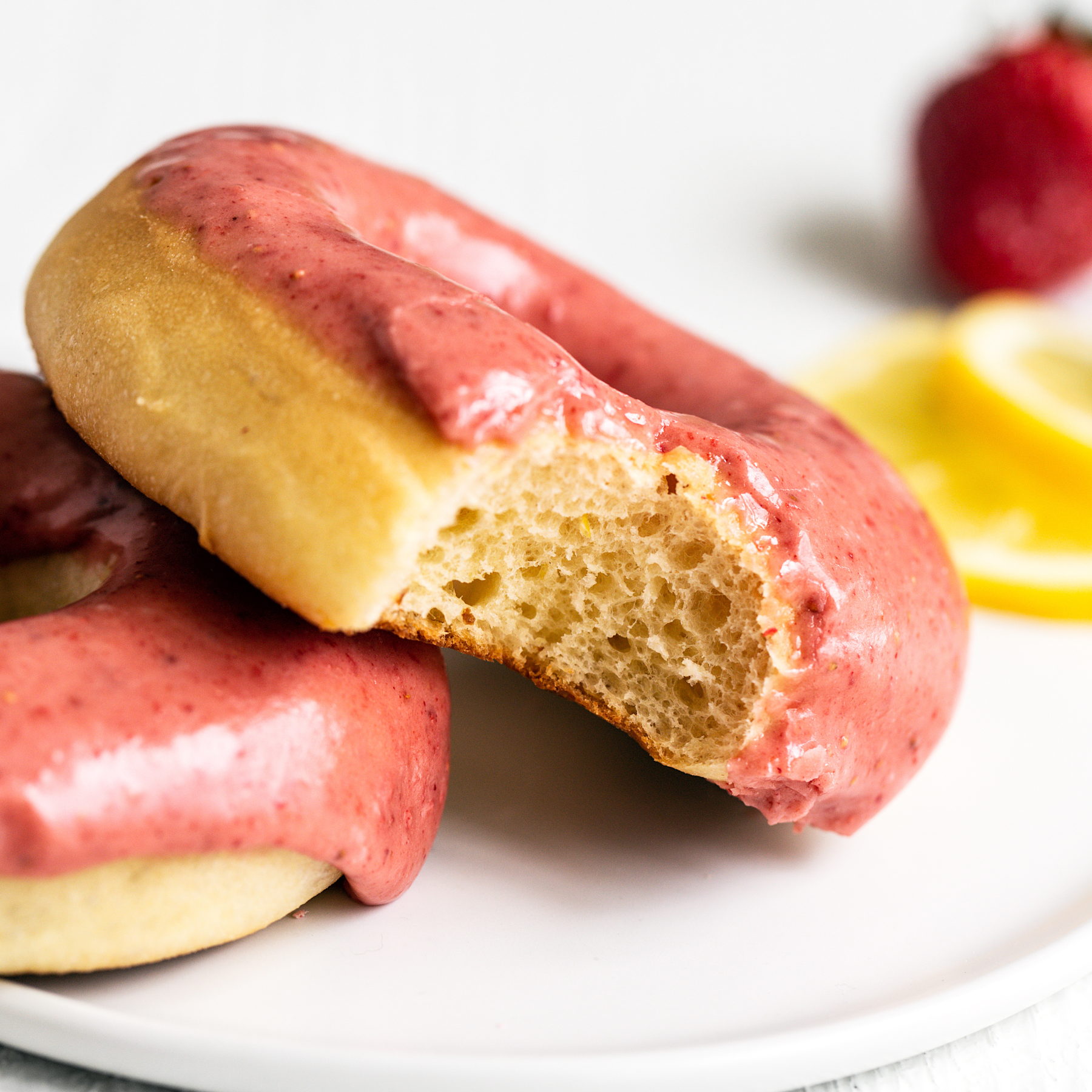 Baked Strawberry Lemon Doughnuts